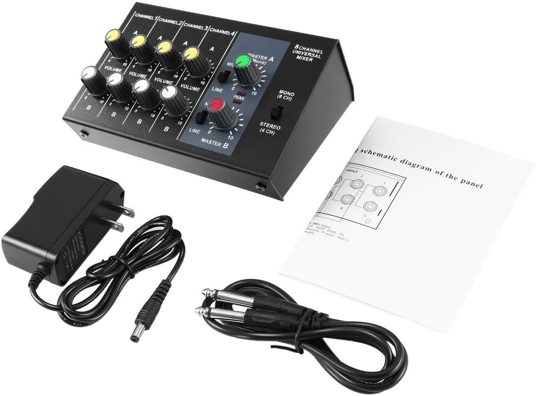 8 Channel Digital Mixing Console Karaoke Universal Mixer Console Mono