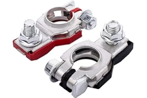 CANNONFISH Battery Terminal Connectors(1 pair), Positive & Negative Auto Battery Cable Terminal Top Post With plastic bottoms,Automotive Accessories Universal for Nissan 243407F000 243407F001