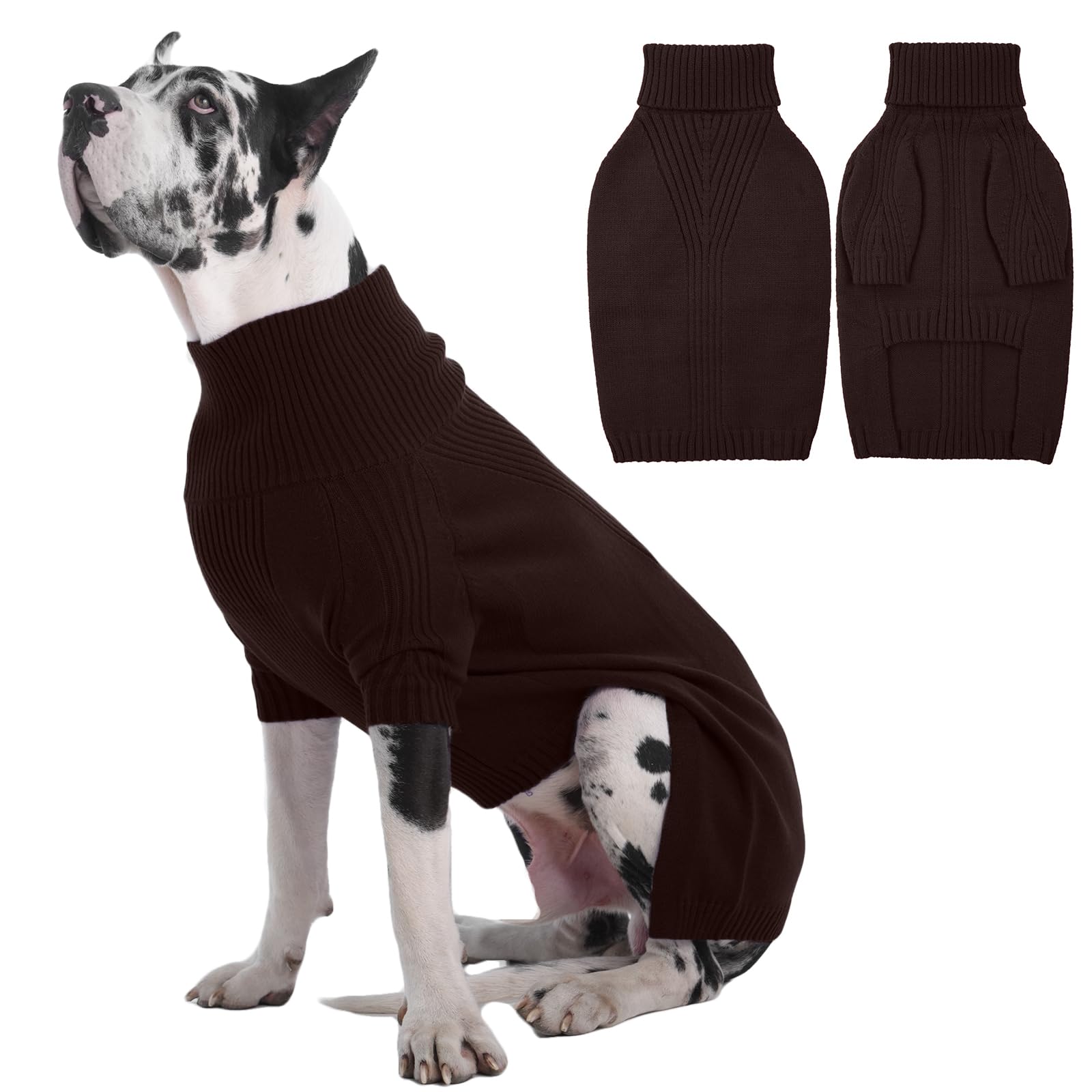 IECOii Turtleneck Jumper for Extra Large Dogs - XXXXXL Pullover Sweatshirt for Great Dane - Warm Winter Sweater for Christmas and New Year - Fall Coat
