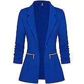 Genhoo Suit Jacket for Women Business Jackets Women Long Sleeve Blazers for Work Casual Royal Blue L