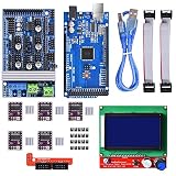 WINSINN 3D Printer Controller Kit for Arduino Mega 2560 Uno R3 Starter Kits + RAMPS 1.6 Upgraded Mosfet + 5Pcs DRV8825 Stepper Motor Driver + LCD 12864 for Arduino Reprap