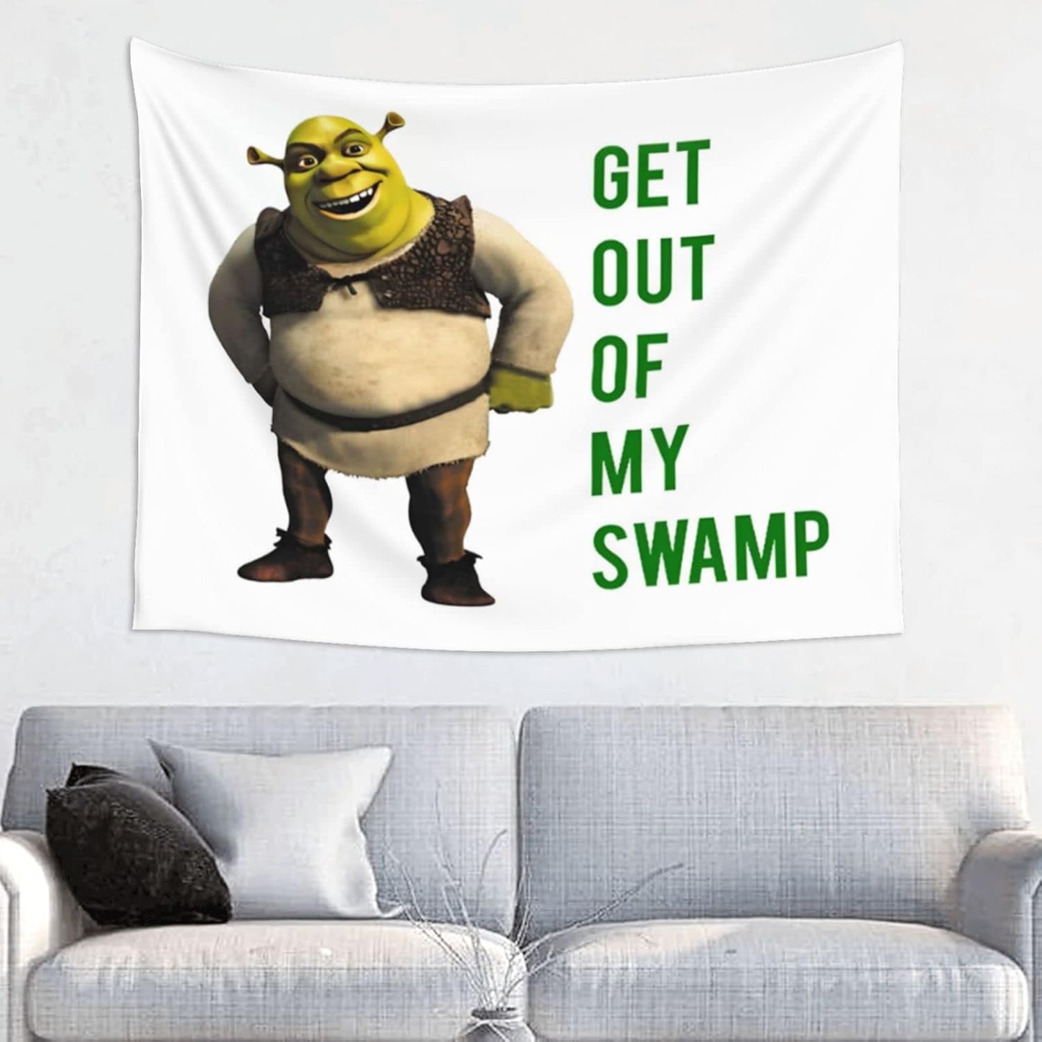 Tapestries - Funny Tapestries Meme Tapestry Shrek Tapestry Get Out Of My Swamp Tapestry 30x40in Wall Hanging Natural Landscape Bedroom Living Room Dormitory Decoration
