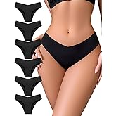 Derisaly Seamless Bikini Underwear for Women Low-Rise Briefs V-Waist Hipster Invisible Ladies Panties Stretch Everyday Wear