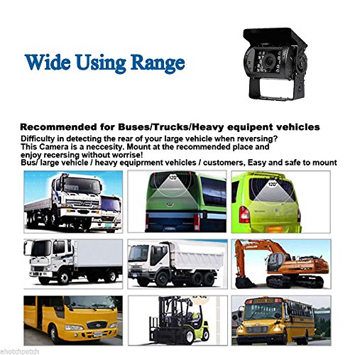 12V-24V 4 Pin Heavy Duty 18 IR LEDs Night Vision Waterproof Reverse Backup Camera with 15M 4 Pin Cable