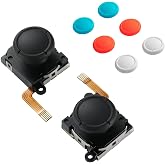 GuliKit TMR Switch Joysticks Replacement for LCD/OLED JoyCon&amp;Switch Lite | Magnetic Analog Stick Drift Fix Module Accessories with Replaceable Color Thumbstick Caps Kit,Easy Repair and Upgrade