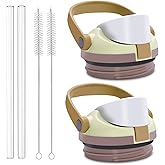 PHULWEL Replacement Lid Compatible with Owala FreeSip Sway 30oz Water Bottles, 2 Pack Caps with Carry Handle, with Straws & Cleaning Brushes, Easy-Open Button, Lid Accessory for FreeSip Sway Bottles