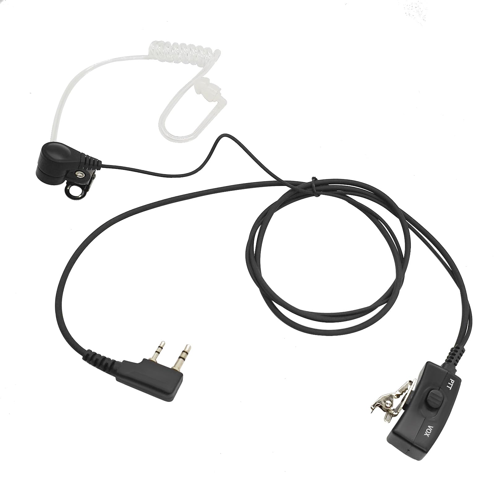 Photo 1 of 2 Pin Walkie Talkie Earpiece Surveillance Headset for Baofeng UV-5R BTECH Retc15/Retevis RT21 RT22 Kenwood Arcshell AR-5 Radios with Big PTT Mic Surveillance Kit