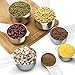 Measuring Cups Set of 7 with 1/8 Cup Coffee Scoop, 1Easylife Stainless Steel Metal Measuring Cup, 7 Piece Stackable Set with Spout