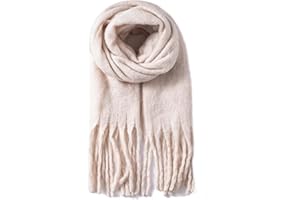 AUSEKALY Women's Scarf Big Colorful Thick Blanket Wrap Winter Oversized Warm Chunky Scarves Solid