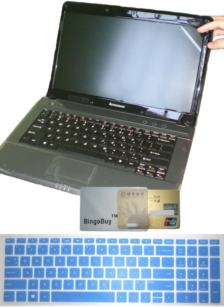 US Layout Keyboard Skin Cover+ Anti Glare Screen Protector for HP 15-DQ 15-DF 15M-DR 15M-DS 15-DW 15M-CP 15-DA 15-DB 15-CB 15-CC 15-CD 15-CH 15M-CN 15-CX 15-CR 15-CS 15M-BP 15-BS 15M-BQ 15-BW(Blue)