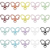 SUNNYCLUE 1 Box 20Pcs 10 Colors Swivel Lobster Clasp Keychain Snap Hook Keychain Bulk Butterfly Shaped Metal Smooth Baking Spring Gate Trigger Clip for Key Rings Findings Jewelry Making DIY Crafts