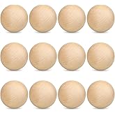 12 Pack 2.76 Inch Unfinished Wooden Balls, Wooden Round Ball, Natural Round Hardwood Balls, Wood Spheres for Crafts and DIY Projects and Decorations