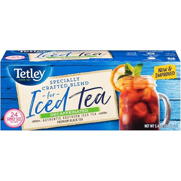 TETLEY BLACK TEA, DECAFFEINATED ICED TEA BLEND, FAMILY...
