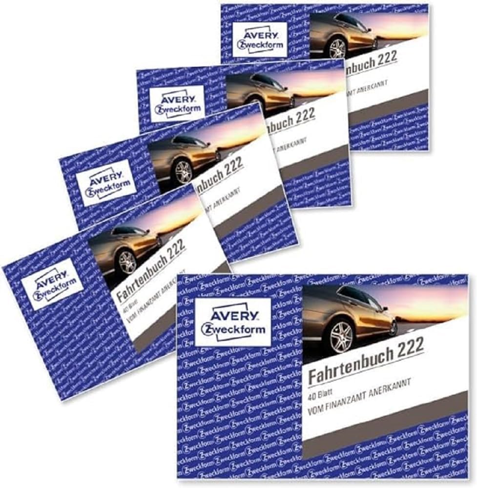 Avery Zweckform 222-5 Driver's Log A6 Pad 40 Sheets 5-Pack