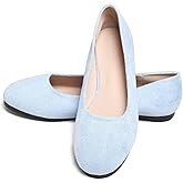 Dear Time Women Flat Shoes Casual Comfortable Slip on Pointed Toe Ballet Flats Blue-1 US 6.5