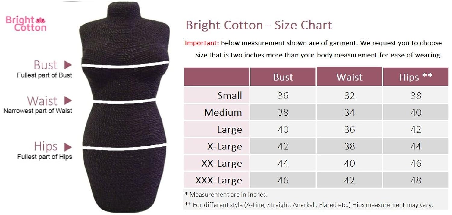 bright cotton women's a-line printed kurti (black)