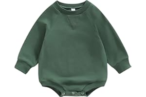 Bagilaanoe Infant Baby Girl Boy Crewneck Sweatshirt Romper Long Sleeve Pullover Shirt Sweater Top Warm Fall Winter Clothes