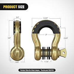 Nilight 2 Pack 3/4" D-Ring Shackle with 7/8" Screw
