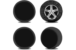OutdoorLines Waterproof Spare Tire Covers Set of 4, UV-Proof Wheel Covers Windproof Tire Protector for RV, Jeep, Trailers, Camper, Van and Truck, Universal Fits Diameters 27"-29", Black