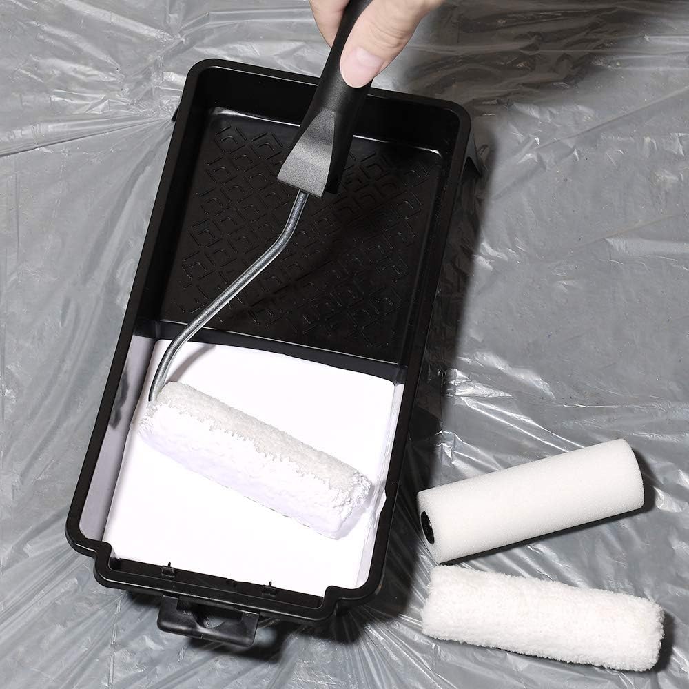 Paint Roller, Paint Tray, 9 PCS Paint Roller kit, House Painting Tray, Paint Roller Frame, Paint Covers, Roller Paint Brush, Painting Tools for Walls - - 