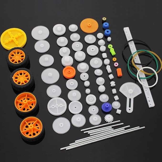 MZMing [78 Pack] DIY Plastic Gear Set Various Small Car Gear Single