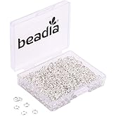 BEADIA Open Jump Rings Sliver 0.6x4mm 1000pcs for DIY Jewelry Making Supplies