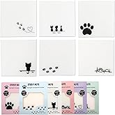 Umbrotiger Pearlescent Sticky Notes 300 Sheets Glitter Reusable Self-Stick Memo Pads, Transparent Cute Design for Office, Classroom, Planner Journaling (7.5x7.5cm), 6pcs
