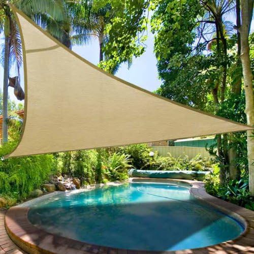 Triangle Outdoor Sun Shade Sail Canopy Desert Sand (16.5')