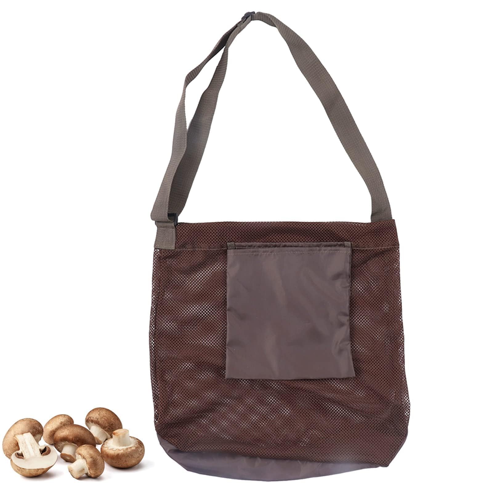 Cyrank Large Capacity Mushroom Foraging Bag, Mesh Collapsible Fruit Picking Bag Oxford Cloth Foraging Pouch Vegetable Gathering Basket