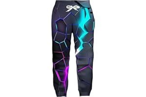 Sports Jogger Pants Boys Funny 80s 90s 3D Graphic Sweatpants Retro Printed Track Pants with Pockets for Boy 6-16Y