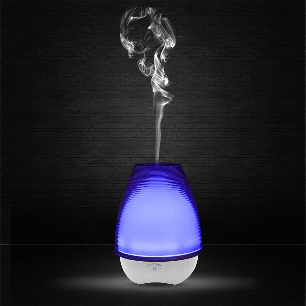 Ultrasonic Aroma Diffuser with 7 Color Changing LED Lights for Office and Bedroom,Aromatherapy Essential Oil Ultrasonic Cool Air Purifier with Waterless Auto Shut-off and 3 Mist Settings