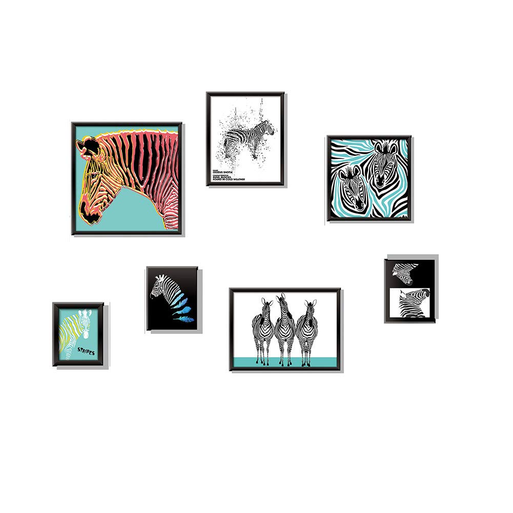 Lichi 7 Zebras Wall Sticker Decal for Home Decor Vinyl Printed Frame Pictures