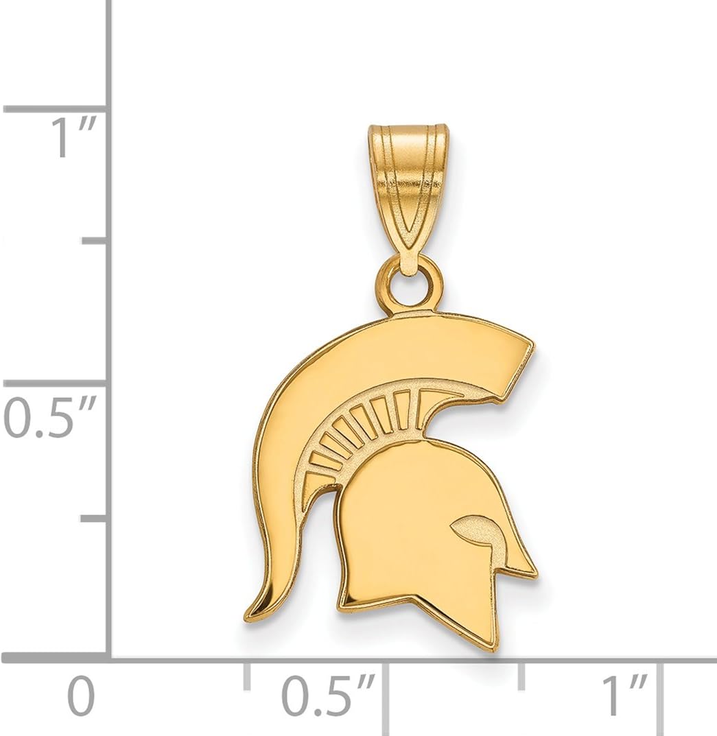 10k Yellow Gold Michigan State University Spartans School Mascot Head Pendant 16x14mm Clothing Shoes Jewelry Foretadrenaline Com