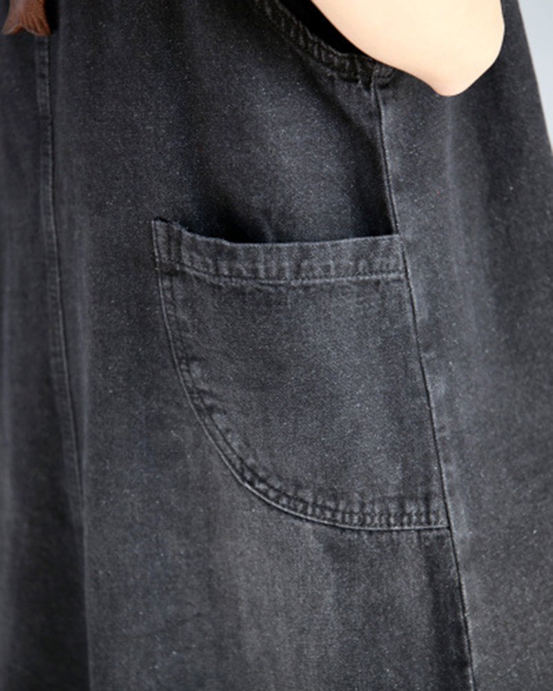 loose dungaree dress