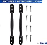 XFORT 2 Pack Black Cast Iron Pull Handles for Gates Barn Shed Doors view 2