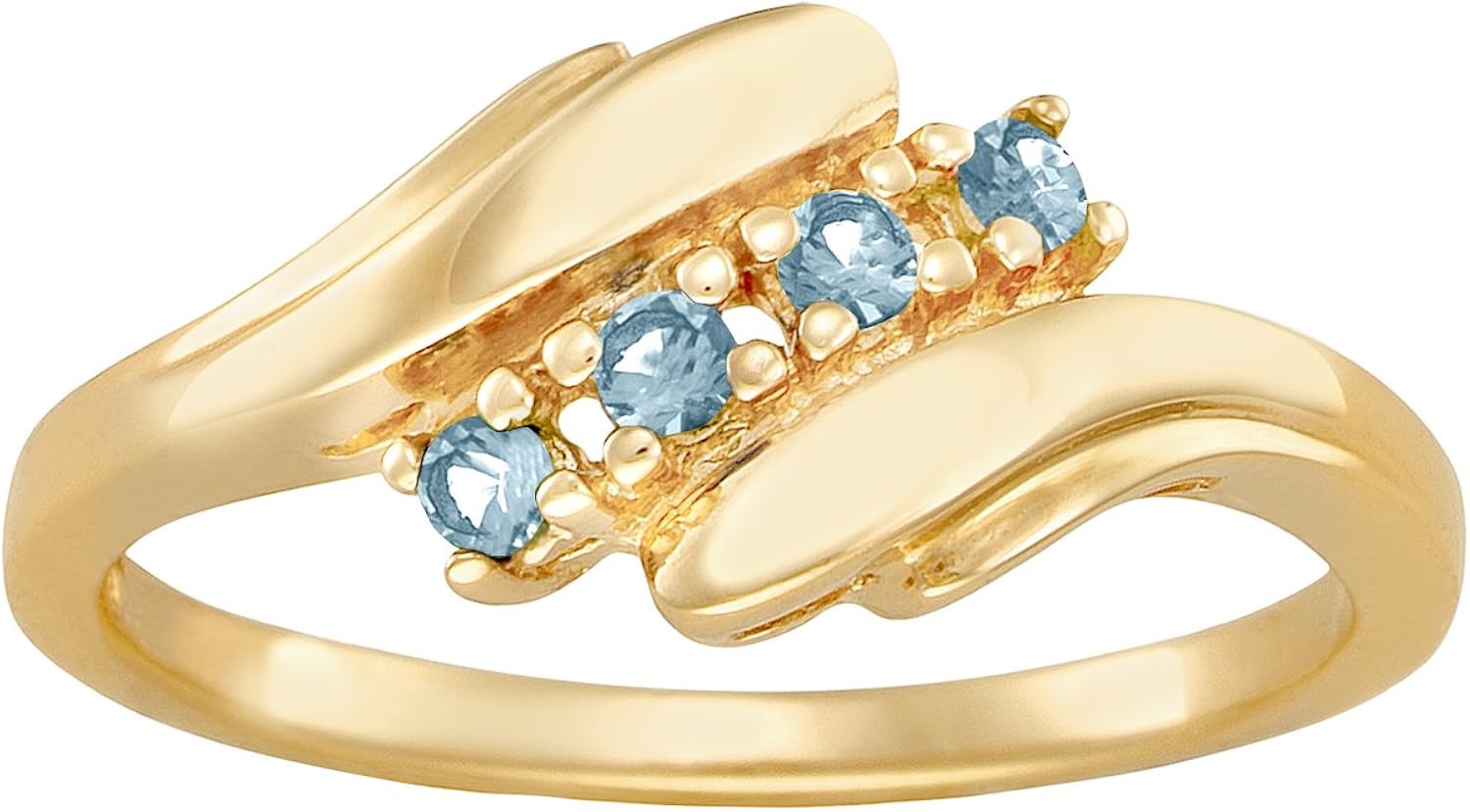 Amazon.com: ArtCarved Love Promise Simulated Blue Zircon Birthstone