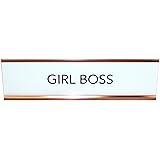 Aahs Engraving Girl Boss Novelty Nameplate Style Desk Sign (White)