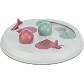 Trixie Cat Activity Flip Board &ndash; 4-Module Treat Puzzle Enrichment Toy for Mental Stimulation &amp; Slow Feeding &ndash; Interactive Cat Toy for Indoor Cats &ndash; Berry/Gray, 9 x 9 x 2.5 in