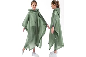 Borogo 2 Pack Raincoats for Kids, Kids Rain Jacket Reusable Rain Ponchos Rain Coats for Boys and Girls