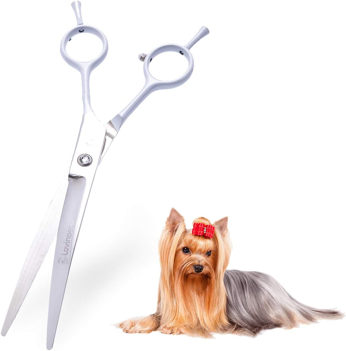 LovinPet Dog Grooming Scissors/6CR grooming Scissors for Dogs/curved Scissors...