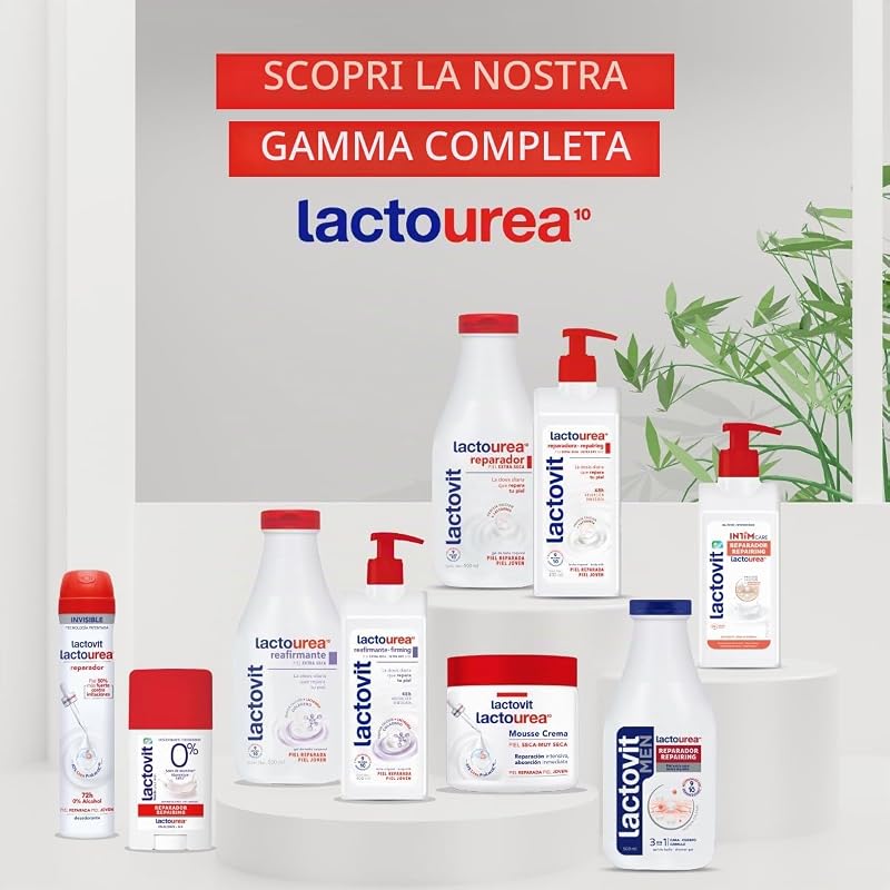 - Mousse Crème Idratante Lactourea per Corpo e Viso 24 ore Durata, per pelli secche e molto secche - 400 ml