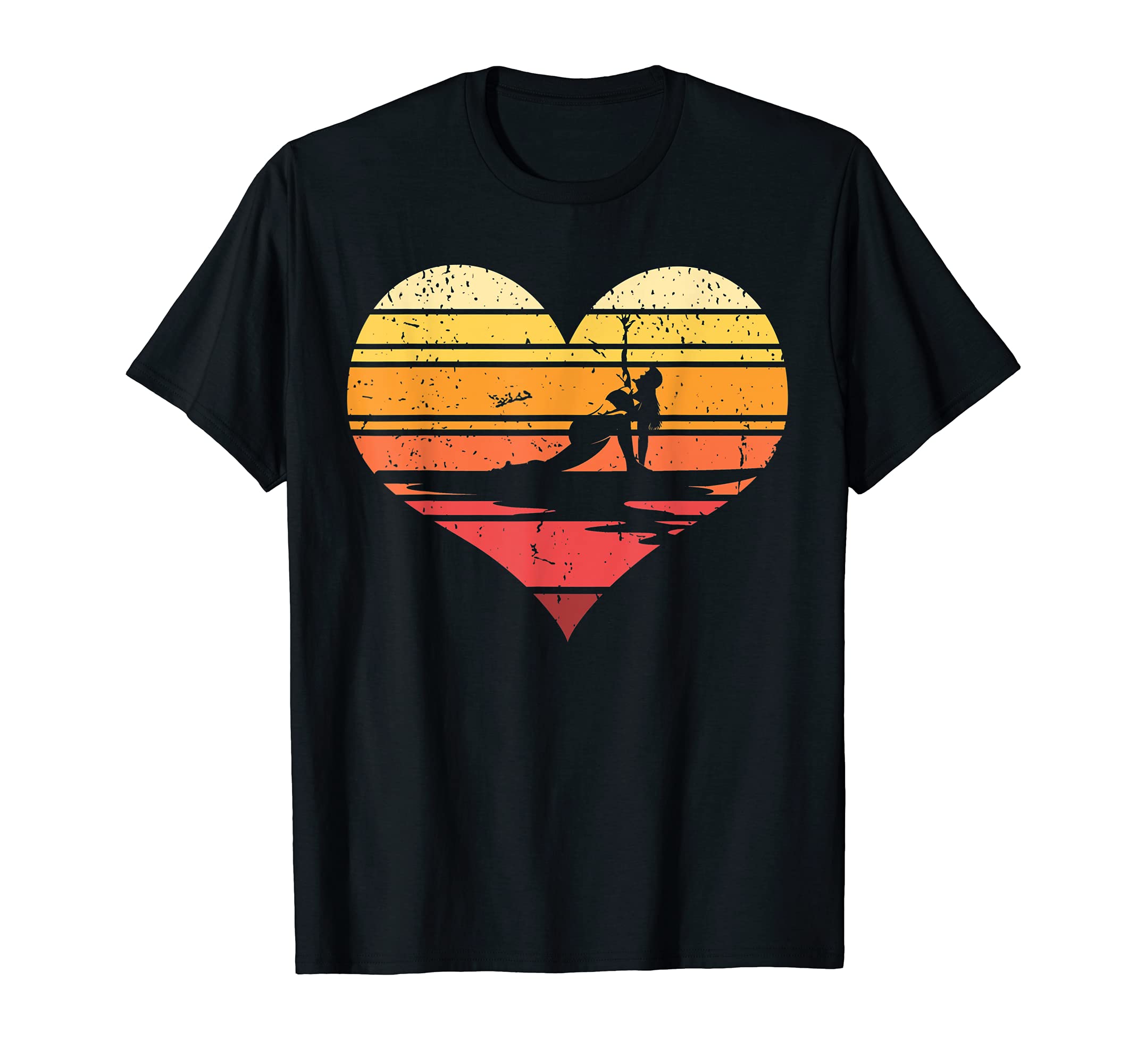 Heart Stand Up Paddler Yoga Retro SUP Stand Up Paddling T-Shirt