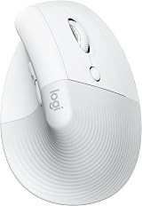 Logitech Lift Vertical Ergonomic Mouse Wireless Bluetooth USB Receiver White