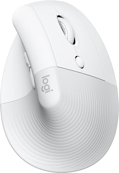 Logitech Lift Vertical Ergonomic Mouse Wireless Bluetooth USB Receiver White