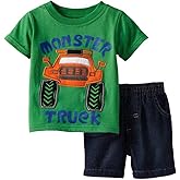 Funnymore Toddler Boy Cotton Summer Short Sleeve T-Shirt and Short Set