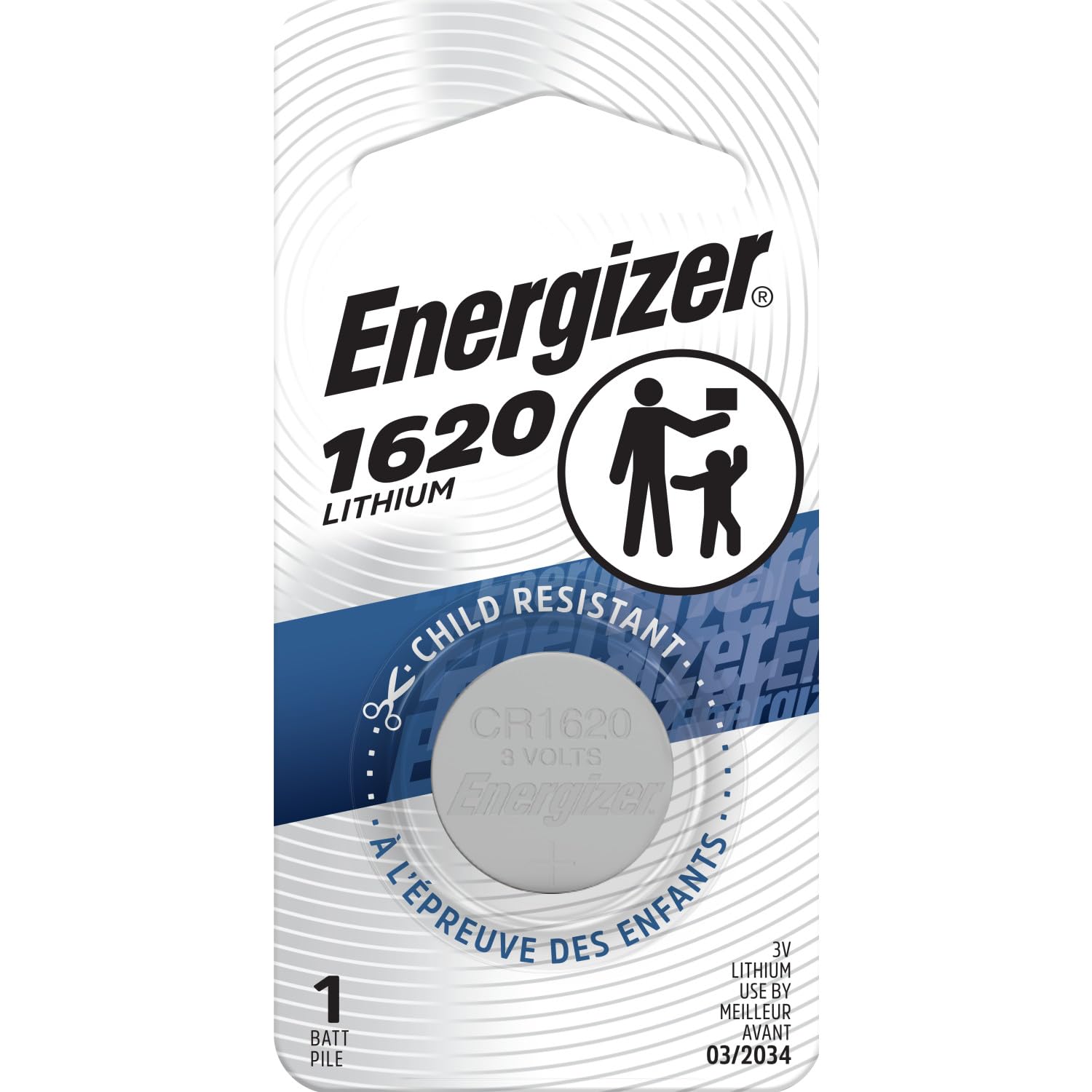 Energizer 1620 Lithium Coin Battery, 1 Pack