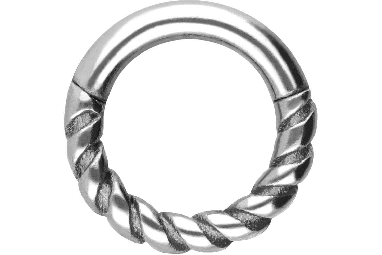 PIERCINGLINE Chirurgenstahl Segmentring Clicker | GEDREHT | Piercing Septum Tragus Helix | Farb & Größenauswahl