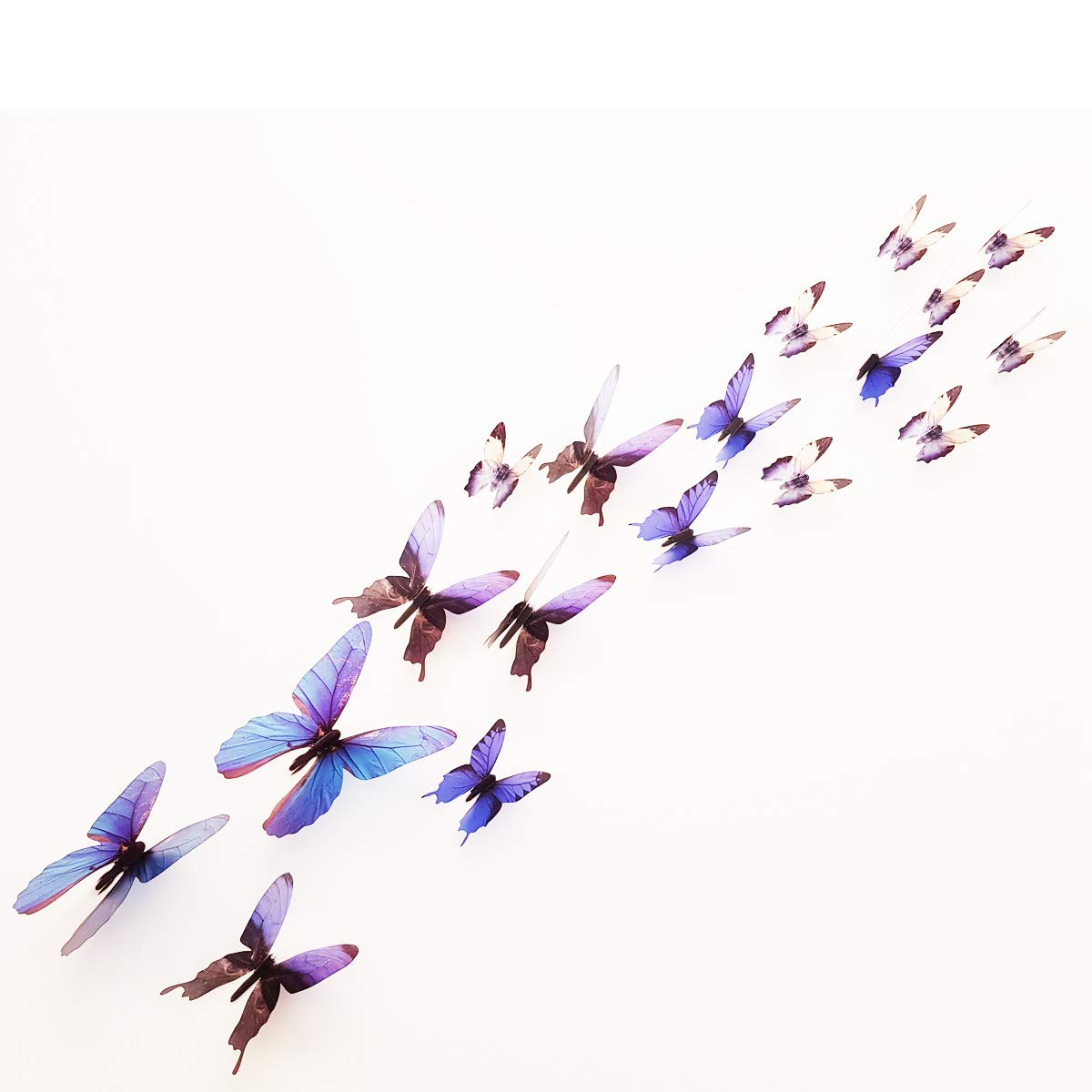 Ambiance-Live Set of 18 3D Blue Butterfly Stickers