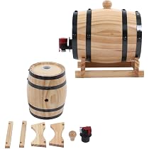 Tonneau à Vin En Chêne 3L - Fût Bois Pour Vieillissement Vin, Whisky - Robinet Bois - Décoration Cave Ou Bar