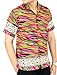 La Leela Men's Aloha Hawaiian Shirt Short Sleeve Button Down Casual Beach Party Red